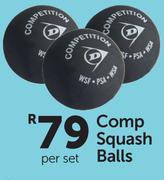 Dunlop Comp Squash Balls-Per Set