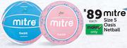 Mitre Size 5 Oasis Netball-Each