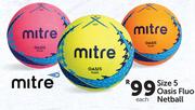 Mitre Size 5 Oasis Fluo Netball-Each