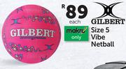 Gilbert Size 5 Vibe Netball-Each
