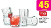 Fng 6 Pack Hi-Ball Or Whisky Glasses-Per Pack