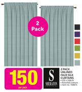 Sheraton 2 Pack Unlined Faux Silk Curtains-Per Pack