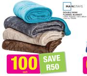 Mainstays Double Mink Flannel Blanket-Each