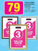 Game 3 Pack Abby Certificate Frames-Per 3 Pack