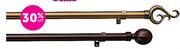 28mm Steel Curtain Rod Value Packs(Dark ORB & Antique Brass With Swirl & Flute Ball Finials) 2m Rod