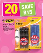Bic 4 + 2 Pack Pens-Per Pack