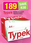 Typek Paper A4 5x500 80GSM Sheet