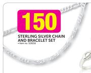 Sterling Silver Chain And Bracelet Set