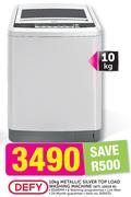 Defy 10Kg Metallic Silver Top Load Washing Machine WTL10019M