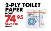 2-Ply Toilet Paper-18 Pack