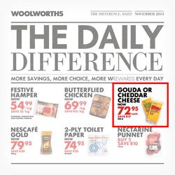 Woolworths : Daily Difference ( 28 Nov - 14 Dec 2014  ), page 1