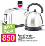Russell Hobbs 2 Piece Stainless Steel Kettle and Toaster Kitchen Pack RHBSS-56-Per Set