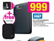WD 2.5" 1TB Elements WDBUZG0010BBK