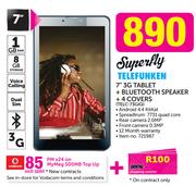 Superfly Telefunken 7"3G Tablet + Bluetooth Speaker + 4 Covers TELC-73GIQ
