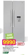Defy 621Ltr Metallic Silver Side by Side Fridge/Freezer DFF416