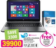 HP G3 Intel Celeron Notebook+ Free McAfee Internet Security 2016