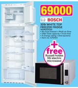 Bosch 309Ltr White Top Freezer Fridge KDN32X10+ Free Russell Hobbs 30Ltr Electric Microwave