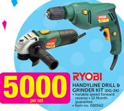 Ryobi Handyline Drill & Grinder Kit DG-2K-Per Set