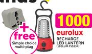 Eurolux Recharge LED Lantern+ Free Simple Choice Multi-Plug