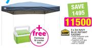 Camp Master 3x3m Navy Blue Instant Gazebo+ Free Formosa 8Ltr Cooler Box