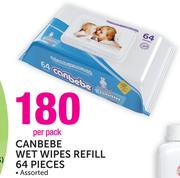 Canbebe Wet Wipes Refill 64 Pieces Assorted-Per Pack