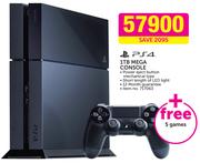 PS4 1TB Mega Console+ Free 5 Games