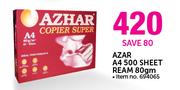 Azhar A4 500 Sheet Ream 80gsm