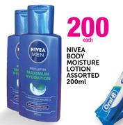 Nivea Body Moisture Lotion Assorted-200ml Each