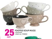 Footed Soup Mugs Assorted-Each