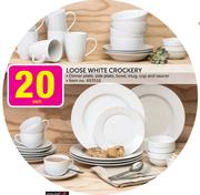 Loose White Crockery-Each
