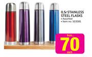 0.5Ltr Stainless Steel Flasks Assorted-Each