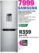 Samsung 360Ltr Silver Bottom Freezer Fridge RB29HWR3DSA U