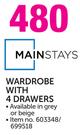 Mainstays Wardrobe With 4 Drawers