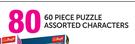 60 Piece Puzzle Assorted Characters