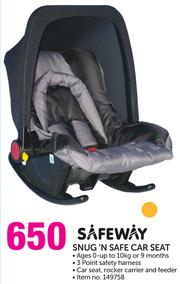 Safeway snug and on sale safe car seat price