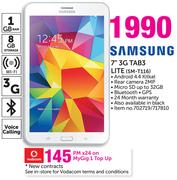 Samsung 7" 3G Tab3 Lite SM-T116-On MyGig 1 TopUp