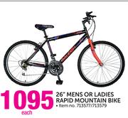 Raleigh 26" Mens Or Ladies Rapid Mountain Bike-Each
