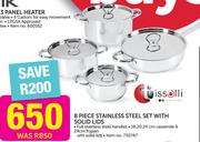 Tissolli 8 Piece Stainless Steel Set With Solid Lids