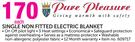 Pure Pleasure Single Non Fitted Electric Blanket-Each