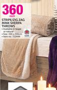Always Home Stripe/Zig Zag Mink Sherpa Throws-Each
