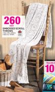 Always Home Embossed Scroll Throws-Each