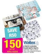 Waltex 2 Piece Luxury Foam Bath Mats-Per Set