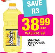 Sunpick Sunflower Oil-2Ltr Each (KZN Only)