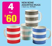 New Bone Assorted Mugs-For 4