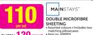 Mainstays Double Microfibre Sheeting-Per Set