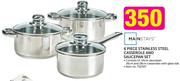 Mainstays 6 Piece Stainless Steel Casserole And Saucepan Set