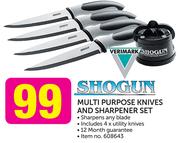 Shogun Multi Purpose Knives And Sharpener Set