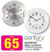 Century Assorted Wall Clocks-Each