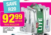 Castle Lite NRB-12 x 340ml Per Pack