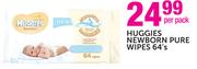 Huggies NewBorn Pure Wipes-64's Per Pack